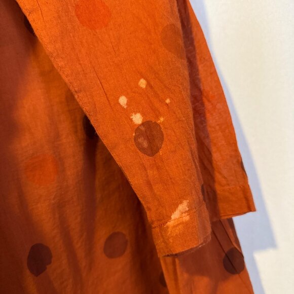 Gudrun Sjoden Orange Button Down Tunic Top M Geometric Lagenlook Fall Artsy - Picture 6 of 7